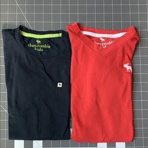 Two Abercrombie kids solid color tees NWOT sz 13